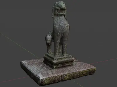 Low Poly Ruins Template of Cambodia Low-poly 3D model