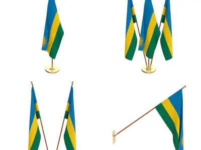 Rwanda Flag Pack 3D model