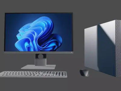 Office Computer Pack - Low Poly Free low-poly 3D model