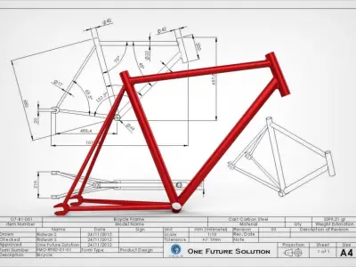 Bicycle Frame Free 3D model