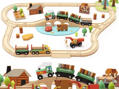 Tender Leaf Wild Pines Train Set Toy 3D model