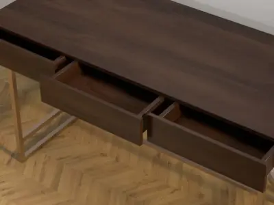 Modern Desk 04 Free low-poly 3D model