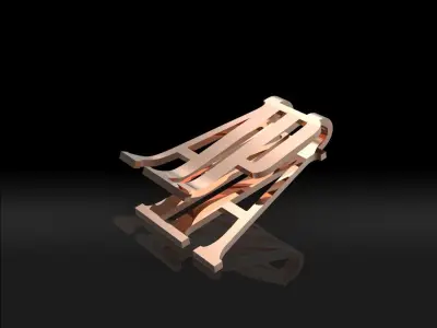 Money Clip with AP letters 3D print model