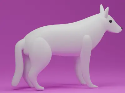 Cartoon German Shepherd Dog 1 3D model