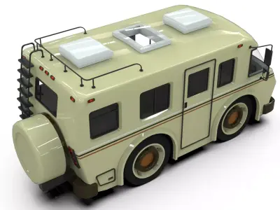 Cartoon Motorhome Low Poly 3D Model Low-poly 3D model