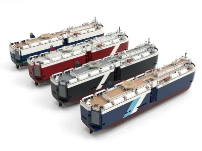 RoRo Car Carrier lowpoly Low-poly 3D model