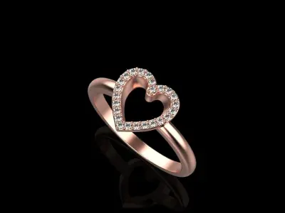 Heart  ring model 274 3D print model