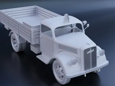 Opel Blitz truck WW II separated parts for 3D printing 3D print model