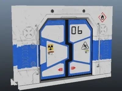 sci fi door - low poly Free low-poly 3D model