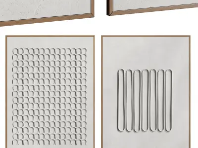 minimalist duo frame - 3d artwork Low-poly 3D model