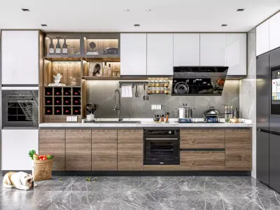 Kitchen Modern interior  0056 3D model