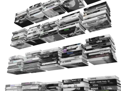 Books 150 pieces 2-5-2 Low-poly 3D model