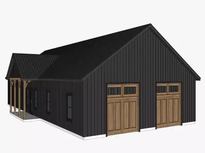 Barndominium House 074 -Archimple LLC Low-poly 3D model