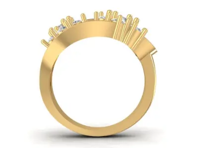 Luxury Multi Layer Diamond Gold Ring for Women 876 3D print model