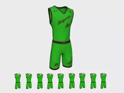 Basketball Fantasy Team Serpents Uniform - Character Design Low-poly 3D model