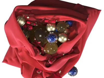 Christmas tree toys set 3D model