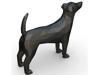 jack russell terrier low poly 3D print model