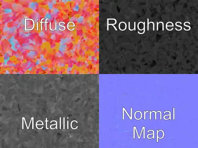 Iridescent Ethereal Flower with Veined Petals model pack Low-poly 3D model