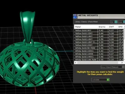 GOLD BALL PENDANT 3D PRINTABLE MODEL 3D print model