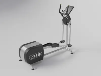 Gym 3D model set exercise bike with monitor 3D model