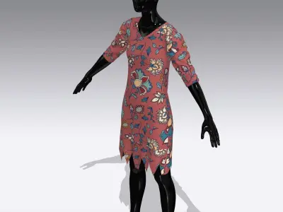 Female Cloth Dress Low-poly 3D model