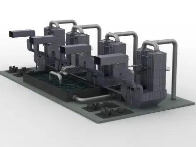 Water purification  equipment  plant  filter  pump valve   3D model