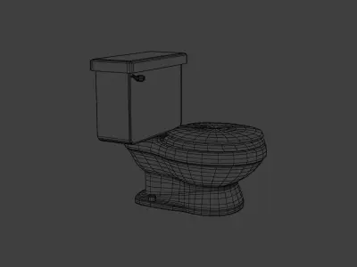 Avocado-Green Toilet 3D model