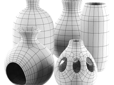 Vase decor Low-poly 3D model 18