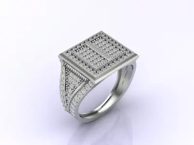 Print Ready STL 3DM  Gents Rings Diamond Men Ring  3D print model 29