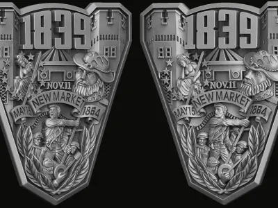 The bas-relief for the ring of the United States 1839 3D print model