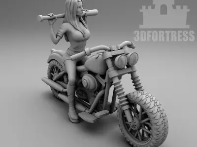 Biker girl 3D print model