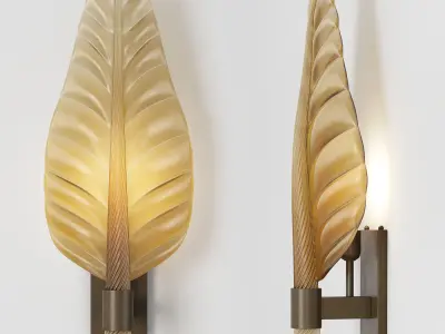 Chairish Large Scale Murano Glass Leaf sconce 3D model