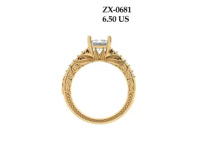 Radiant Art Deco Ring 3D print model