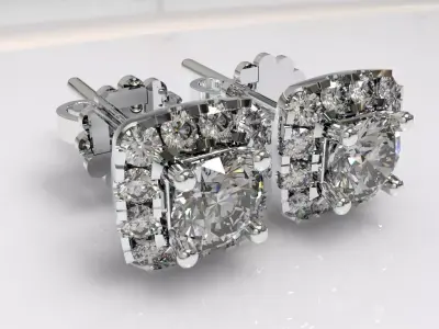 Timothes Diamond Earing 3D JewelryModel Printable 3D ER8 3D print model