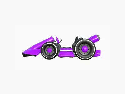 Cartoon Kart D07 Purple - Vehicle Racing Design Low-poly 3D model