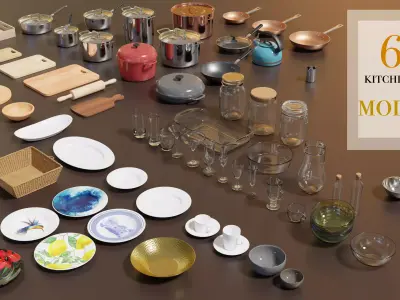 Kitchenware items 3D model