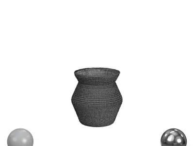 Striped Seagrass Tall Basket BlackNaturalStriped Seagrass  3D model