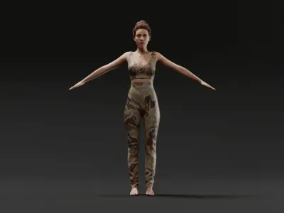 Realistic Female Character - Leslie Low-poly 3D model