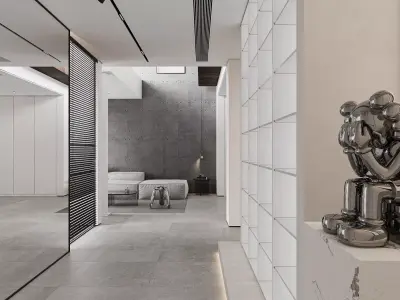 Modern villa scene 3D model