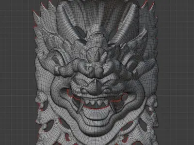 African Mask 05 Low-poly 3D model