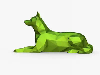 Husky  lying down 3D print model