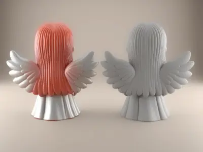 Charming Angel Figure Cute 3D STL File for Decor 3D print model