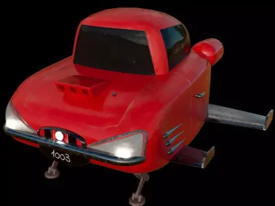 Retro Style Futuristic Car 3D model