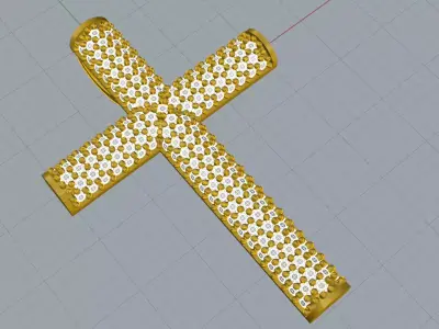 Cross Elegant Brand Jewelry Gold 3D print model