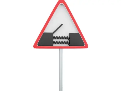 3D swing bridge road sign 3D model