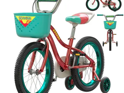 Schwinn 12 Breeze Girls Child Bike with Basket 3D model