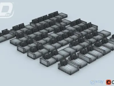 Paskel Sofa Modular Set 3D model