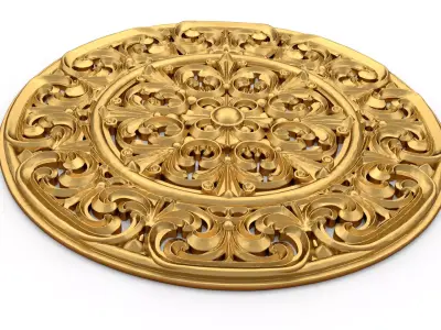 Classic circular carved decor onlay stl 03 3D print model