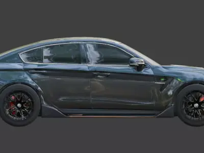 High-Performance Sports Sedan 3D Model Low-poly 3D model