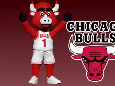 NBA - CHICAGO BULLS BASKETBALL MASCOT STATUE - 3D PRINT 3D print model